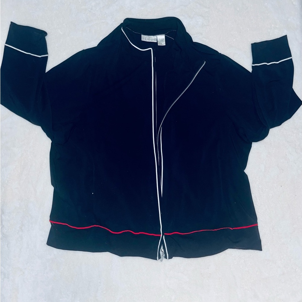 Kim Rogers Black Jacket with Red and White Trim